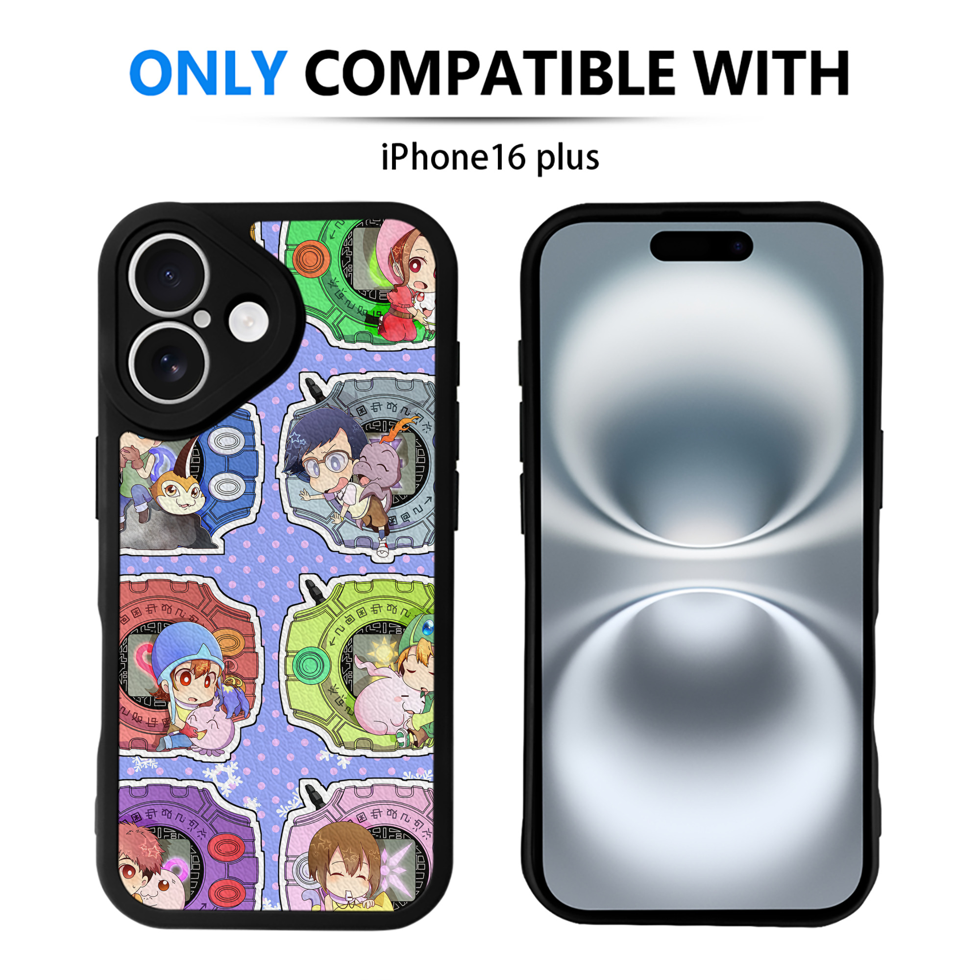 （画像用） Digimon デジタルモンスター/デジモン 【iPhone 16シリーズ対応】シリコンスマホケース（レザー調） 材質：シリコン